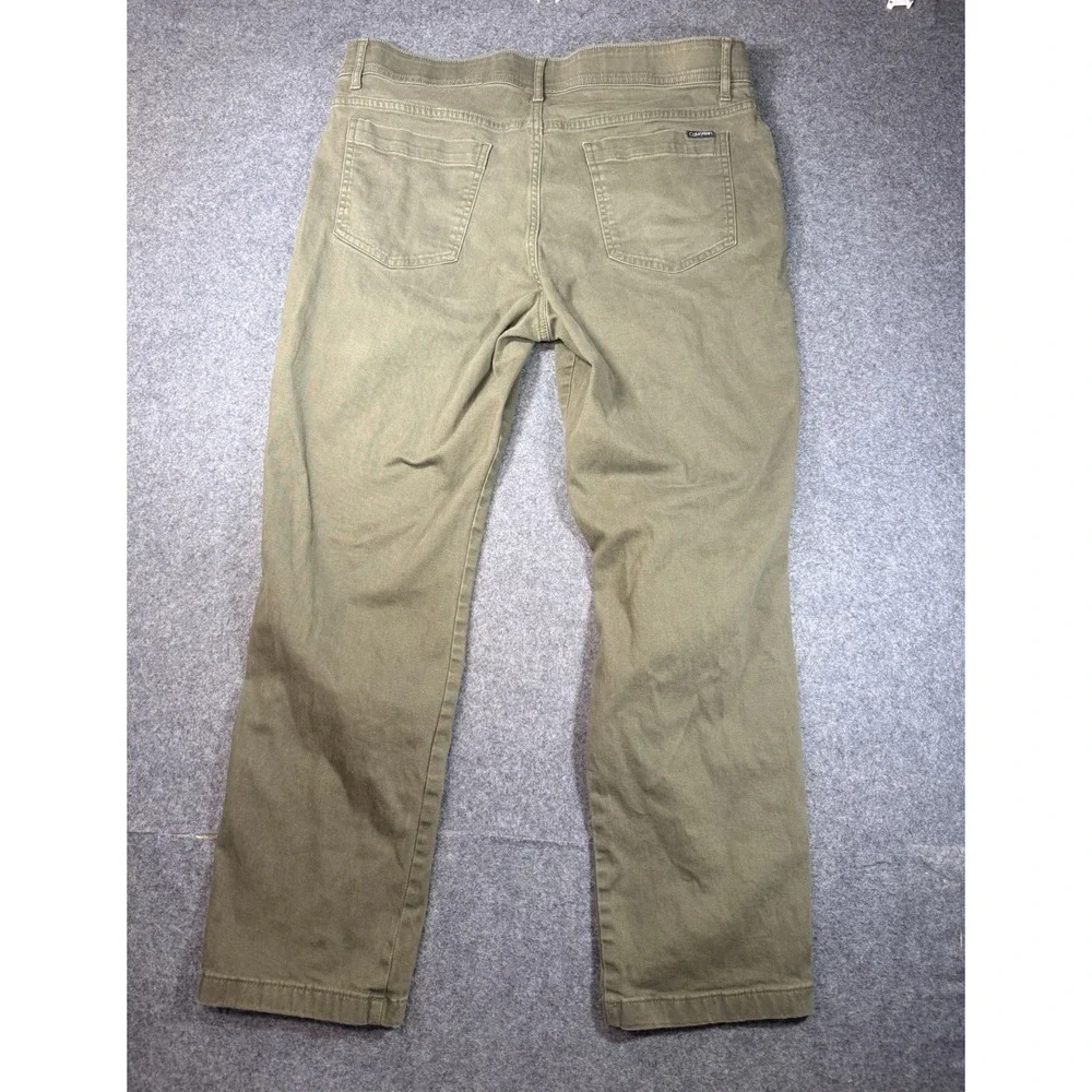 Calvin Klein Infinite‎ Flex Waist Slim Pants 36x30 Olive Green